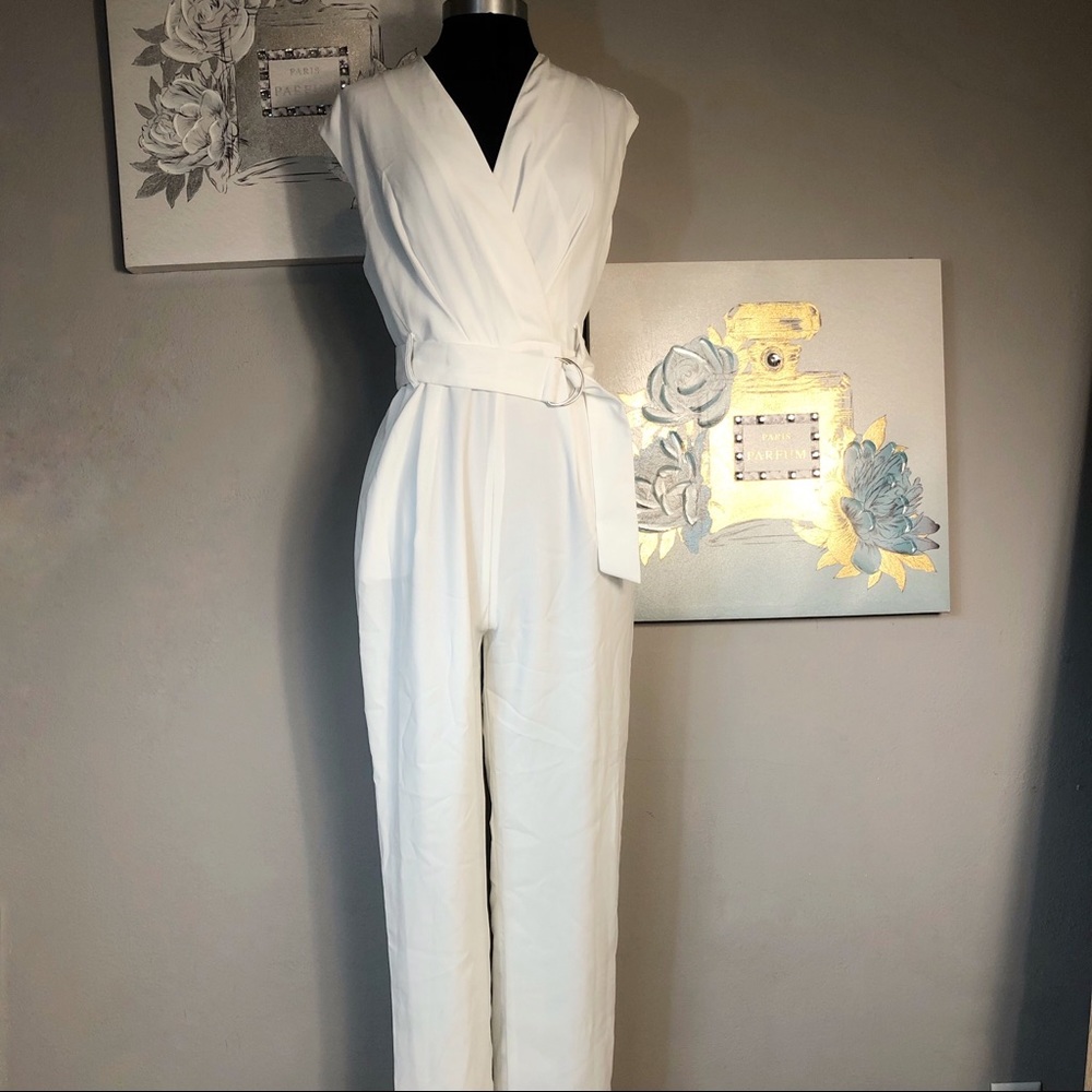 Finders Keepers White Crop Jumpsuit
